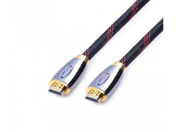 Reekin HDMI Kabel - 1,0 Meter - FULL HD Metal Grey/Gold (Hi-Speed w. Eth.)