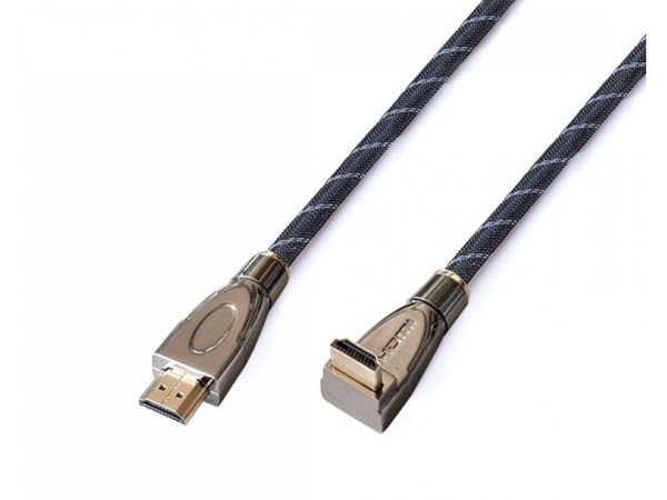 Reekin HDMI Kabel - 3,0 Meter - FULL HD Metal Plug 90° (Hi-Speed w. Ether.)